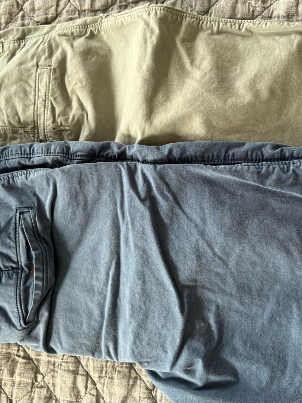 American Eagle Outfitters Men's Flat Front Shorts — Light Blue & Light Gray - Picture 11 of 11